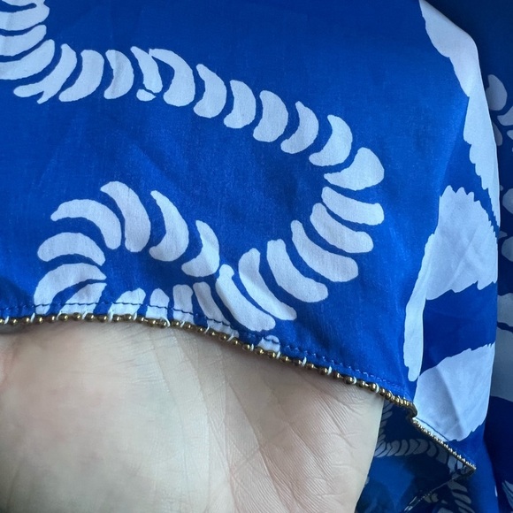 Lilly Pulitzer Dock Hopper Blue and White Off-Shoulder Nautical Maxi Dress Med - Picture 4 of 6